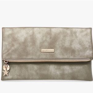 Bareminerals Rose grey  Faux Leather Zip Top Cosmetic  Makeup/ clutch